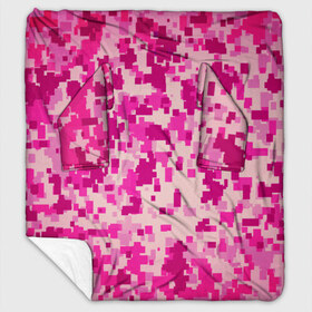 Плед с рукавами с принтом Розовый камуфляж в Санкт-Петербурге, 100% полиэстер | Закругленные углы, все края обработаны. Ткань не мнется и не растягивается. Размер 170*145 | камуфляж | милитари | пиксель | пиксельный | розовый | узор
