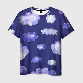 Мужская футболка 3D с принтом ОБЛАКА в Санкт-Петербурге, 100% полиэфир | прямой крой, круглый вырез горловины, длина до линии бедер | голубое небо | красивые облака | небо | облака | рисованные облака