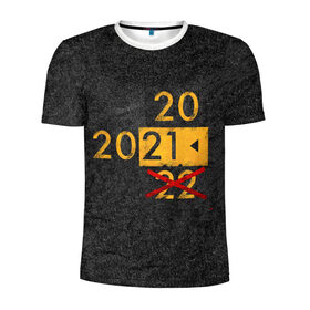 Мужская футболка 3D спортивная с принтом 2022 не БУДЕТ в Санкт-Петербурге, 100% полиэстер с улучшенными характеристиками | приталенный силуэт, круглая горловина, широкие плечи, сужается к линии бедра | 2020 год мем | асфальт | мем про апокалипсис | мем про конец света | новый год