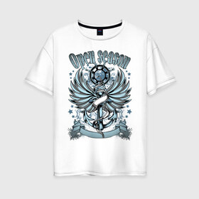 Женская футболка хлопок Oversize с принтом Открытие сезона мореходства в Санкт-Петербурге, 100% хлопок | свободный крой, круглый ворот, спущенный рукав, длина до линии бедер
 | корабли | море. | мореходство | якорь | якорь с крыльями