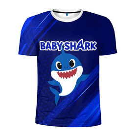 Мужская футболка 3D спортивная с принтом BABY SHARK \ БЭБИ ШАРК. в Санкт-Петербурге, 100% полиэстер с улучшенными характеристиками | приталенный силуэт, круглая горловина, широкие плечи, сужается к линии бедра | baby shark | babysharkchallenge | shark | акула baby shark | акуленок | аула | бэби шарк | песня