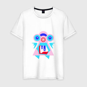 Мужская футболка хлопок с принтом Ангельский монстрик вар2 в Санкт-Петербурге, 100% хлопок | прямой крой, круглый вырез горловины, длина до линии бедер, слегка спущенное плечо. | abstract | angel | character | geometric | monster
