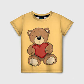 Детская футболка 3D с принтом Мишка Тедди в Санкт-Петербурге, 100% гипоаллергенный полиэфир | прямой крой, круглый вырез горловины, длина до линии бедер, чуть спущенное плечо, ткань немного тянется | игрушка | игрушки | медведь | миша | мишкатедди | мягкаяигрушка | тедди