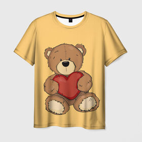 Мужская футболка 3D с принтом Мишка Тедди в Санкт-Петербурге, 100% полиэфир | прямой крой, круглый вырез горловины, длина до линии бедер | Тематика изображения на принте: игрушка | игрушки | медведь | миша | мишкатедди | мягкаяигрушка | тедди