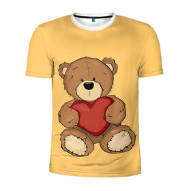 Мужская футболка 3D спортивная с принтом Мишка Тедди в Санкт-Петербурге, 100% полиэстер с улучшенными характеристиками | приталенный силуэт, круглая горловина, широкие плечи, сужается к линии бедра | игрушка | игрушки | медведь | миша | мишкатедди | мягкаяигрушка | тедди
