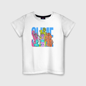Детская футболка хлопок с принтом Slime в Санкт-Петербурге, 100% хлопок | круглый вырез горловины, полуприлегающий силуэт, длина до линии бедер | Тематика изображения на принте: rimuru | slime | римуру | слайм | шион