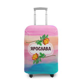 Чехол для чемодана 3D с принтом Ярослава в Санкт-Петербурге, 86% полиэфир, 14% спандекс | двустороннее нанесение принта, прорези для ручек и колес | 