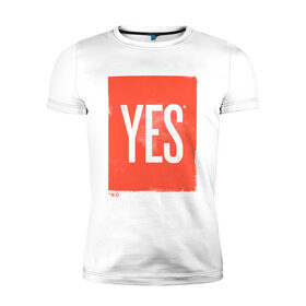 Мужская футболка хлопок Slim с принтом Yes-No в Санкт-Петербурге, 92% хлопок, 8% лайкра | приталенный силуэт, круглый вырез ворота, длина до линии бедра, короткий рукав | no | yes | да | надпись | нет | со звездочкой