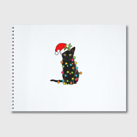 Альбом для рисования с принтом Новогодний кот в Санкт-Петербурге, 100% бумага
 | матовая бумага, плотность 200 мг. | 2021 | белка | гирлянда | год быка | дед мороз | елка | енот | кот | котик | лиса | маска | неон | новогодний кот | новогодняя | новый год | олень | праздник | радуга | рождество | с новым годом | санта