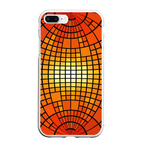 Чехол для iPhone 7Plus/8 Plus матовый с принтом Сфера в Санкт-Петербурге, Силикон | Область печати: задняя сторона чехла, без боковых панелей | квадраты | красный | оранжевый | текстура | шар