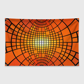 Флаг-баннер с принтом Сфера в Санкт-Петербурге, 100% полиэстер | размер 67 х 109 см, плотность ткани — 95 г/м2; по краям флага есть четыре люверса для крепления | квадраты | красный | оранжевый | текстура | шар