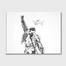 Альбом для рисования с принтом Freddie Mercury в Санкт-Петербурге, 100% бумага
 | матовая бумага, плотность 200 мг. | Тематика изображения на принте: freddie mercury | queen | автограф | квин | фредди меркьюри
