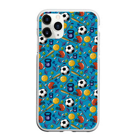 Чехол для iPhone 11 Pro матовый с принтом СПОРТ в Санкт-Петербурге, Силикон |  | бейсбол | гиря | спорт | футбол | футбольный мяч | штанга