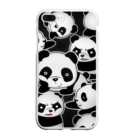 Чехол для iPhone 7Plus/8 Plus матовый с принтом Смешные панды в Санкт-Петербурге, Силикон | Область печати: задняя сторона чехла, без боковых панелей | животные | медведи | мишки | мультяшки | смешные панды