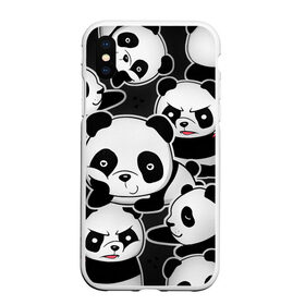 Чехол для iPhone XS Max матовый с принтом Смешные панды в Санкт-Петербурге, Силикон | Область печати: задняя сторона чехла, без боковых панелей | животные | медведи | мишки | мультяшки | смешные панды