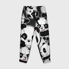Детские брюки 3D с принтом Смешные панды в Санкт-Петербурге, 100% полиэстер | манжеты по низу, эластичный пояс регулируется шнурком, по бокам два кармана без застежек, внутренняя часть кармана из мелкой сетки | животные | медведи | мишки | мультяшки | смешные панды
