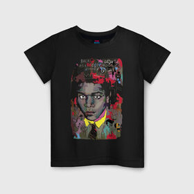 Детская футболка хлопок с принтом Jean Michel Basquiat в Санкт-Петербурге, 100% хлопок | круглый вырез горловины, полуприлегающий силуэт, длина до линии бедер | art | eyes | guy | jean michel basquiat | глаза | жан мишель баския | искусство | парень