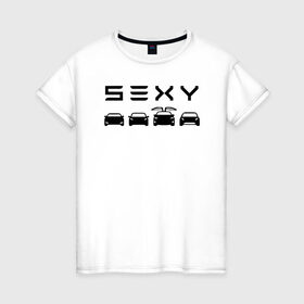 Женская футболка хлопок с принтом Tesla sexy в Санкт-Петербурге, 100% хлопок | прямой крой, круглый вырез горловины, длина до линии бедер, слегка спущенное плечо | tesla | тесла
