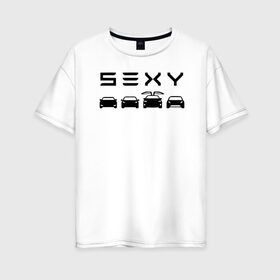 Женская футболка хлопок Oversize с принтом Tesla sexy в Санкт-Петербурге, 100% хлопок | свободный крой, круглый ворот, спущенный рукав, длина до линии бедер
 | Тематика изображения на принте: tesla | тесла