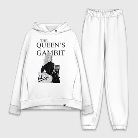 Женский костюм хлопок Oversize с принтом the queens gambit в Санкт-Петербурге,  |  | the queens gambit | нетфликс | сериал | ход королевы