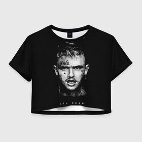 Женская футболка Crop-top 3D с принтом LIL PEEP WB в Санкт-Петербурге, 100% полиэстер | круглая горловина, длина футболки до линии талии, рукава с отворотами | lil | lil peep | logobombing | peep. лил | pump | rap | xxx | xxxtenticon | пип | с лил пипом