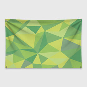Флаг-баннер с принтом green faces в Санкт-Петербурге, 100% полиэстер | размер 67 х 109 см, плотность ткани — 95 г/м2; по краям флага есть четыре люверса для крепления | абстракция | грани | минимализм | орнаменты | текстуры | треугольник | узоры