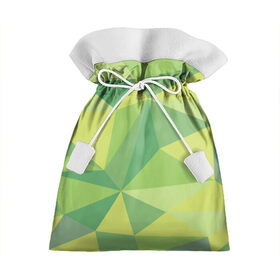 Подарочный 3D мешок с принтом green faces в Санкт-Петербурге, 100% полиэстер | Размер: 29*39 см | абстракция | грани | минимализм | орнаменты | текстуры | треугольник | узоры