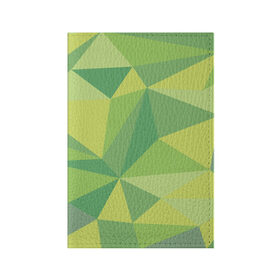 Обложка для паспорта матовая кожа с принтом green faces в Санкт-Петербурге, натуральная матовая кожа | размер 19,3 х 13,7 см; прозрачные пластиковые крепления | абстракция | грани | минимализм | орнаменты | текстуры | треугольник | узоры