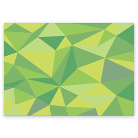 Поздравительная открытка с принтом green faces в Санкт-Петербурге, 100% бумага | плотность бумаги 280 г/м2, матовая, на обратной стороне линовка и место для марки
 | абстракция | грани | минимализм | орнаменты | текстуры | треугольник | узоры