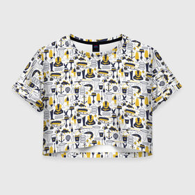 Женская футболка Crop-top 3D с принтом Пресли в Санкт-Петербурге, 100% полиэстер | круглая горловина, длина футболки до линии талии, рукава с отворотами | арт | графика | зомби | пресли | элвис