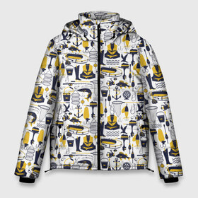 Мужская зимняя куртка 3D с принтом Мечта рыболова в Санкт-Петербурге, верх — 100% полиэстер; подкладка — 100% полиэстер; утеплитель — 100% полиэстер | длина ниже бедра, свободный силуэт Оверсайз. Есть воротник-стойка, отстегивающийся капюшон и ветрозащитная планка. 

Боковые карманы с листочкой на кнопках и внутренний карман на молнии. | anchor | boat | bucket | fish | fishing rod | float | hook | motor | net | pike | reel | ведро | катушка | крючок | лодка | мотор | поплавок | рыба | сеть | удочка | щука | якорь
