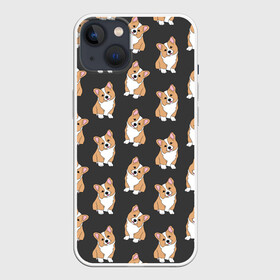 Чехол для iPhone 13 с принтом Корги малыши в Санкт-Петербурге,  |  | baby | corgi | dog | kawaii | pattern | вельш корги | девочкам | детям | животные | каваи | корги | лапки | малыш | мальчикам | много собак | мордочка | мультяшный | персик | пес | песик | питомец | подарок | пушистый