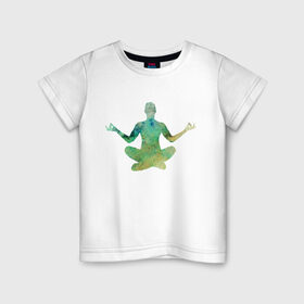 Детская футболка хлопок с принтом Йога тайм в Санкт-Петербурге, 100% хлопок | круглый вырез горловины, полуприлегающий силуэт, длина до линии бедер | здоровье | йога | кундалини | медитация | релаксация | тело | фитнес | энергия