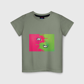 Детская футболка хлопок с принтом Splatoon в Санкт-Петербурге, 100% хлопок | круглый вырез горловины, полуприлегающий силуэт, длина до линии бедер | Тематика изображения на принте: splatoon | глаза | сплатун