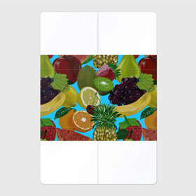 Магнитный плакат 2Х3 с принтом Фруктовый микс в Санкт-Петербурге, Полимерный материал с магнитным слоем | 6 деталей размером 9*9 см | ананас | апельсин | виноград | киви | клубника | кокос | фрукты