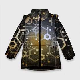 Зимняя куртка для девочек 3D с принтом Blockchain технология в Санкт-Петербурге, ткань верха — 100% полиэстер; подклад — 100% полиэстер, утеплитель — 100% полиэстер. | длина ниже бедра, удлиненная спинка, воротник стойка и отстегивающийся капюшон. Есть боковые карманы с листочкой на кнопках, утяжки по низу изделия и внутренний карман на молнии. 

Предусмотрены светоотражающий принт на спинке, радужный светоотражающий элемент на пуллере молнии и на резинке для утяжки. | blockchain | crypto | блокчейн | крипто | технология