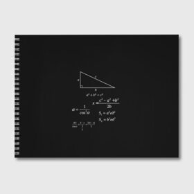 Альбом для рисования с принтом Теорема Пифагора в Санкт-Петербурге, 100% бумага
 | матовая бумага, плотность 200 мг. | алгебра | геометрия | гипотенуза | катет | математик | пифагор | теорема пифагора | треугольник | философ | формулы | школа | шпаргалка