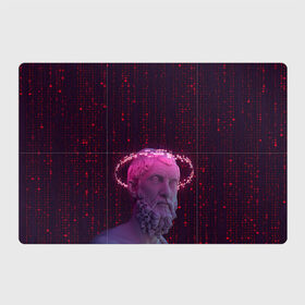 Магнитный плакат 3Х2 с принтом Мудрец в Санкт-Петербурге, Полимерный материал с магнитным слоем | 6 деталей размером 9*9 см | киберпанк | мудрец | неон | скульптура