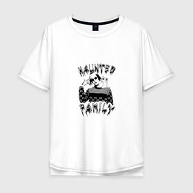 Мужская футболка хлопок Oversize с принтом Haunted Family в Санкт-Петербурге, 100% хлопок | свободный крой, круглый ворот, “спинка” длиннее передней части | haunted family | kizaru | исполнитель | кизару | музыка | репер | рэп | хип хоп