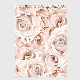 Скетчбук с принтом Элегантность в Санкт-Петербурге, 100% бумага
 | 48 листов, плотность листов — 100 г/м2, плотность картонной обложки — 250 г/м2. Листы скреплены сверху удобной пружинной спиралью | Тематика изображения на принте: беж | нежно | пастельный | роза | цветок | элегантно