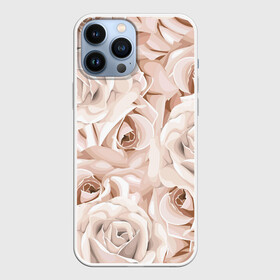 Чехол для iPhone 13 Pro Max с принтом Элегантность в Санкт-Петербурге,  |  | Тематика изображения на принте: беж | нежно | пастельный | роза | цветок | элегантно