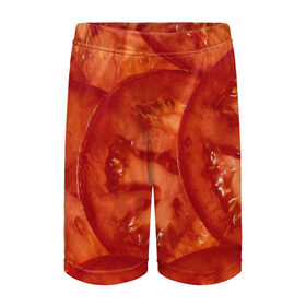 Детские спортивные шорты 3D с принтом Помидорки в Санкт-Петербурге,  100% полиэстер
 | пояс оформлен широкой мягкой резинкой, ткань тянется
 | Тематика изображения на принте: арт | еда | лето | овощ | овощи | помидор | помидорки | помидоры | рисунок | томат | томаты