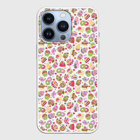 Чехол для iPhone 13 Pro с принтом Сладкий рай в Санкт-Петербурге,  |  | berries | cake | cherry | cream | croissant | cupcake | donut | heart | jelly | pancake | raspberry | roll | rose | strawberry | вишня | желе | кекс | клубника | крем | круассан | малина | панкейк | пирожное | пончик | розочка | рулет | сердце | торт | яг