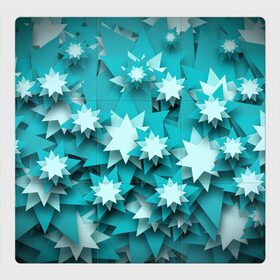 Магнитный плакат 3Х3 с принтом Звездочки в Санкт-Петербурге, Полимерный материал с магнитным слоем | 9 деталей размером 9*9 см | голубая звезда | звезда | звездный | звездочки | паттерн звезды | шестиконечная звезда