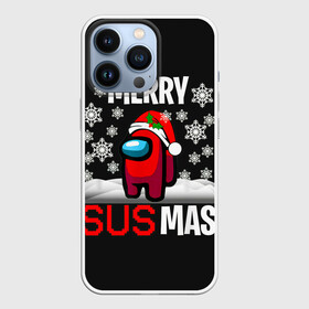 Чехол для iPhone 13 Pro с принтом Merry Sus Mas в Санкт-Петербурге,  |  | 2021 | among us | impostor | space mafia | sus.puffballs united | амонг ас | глитч | е | игра | импостор | инопланетянunicorn | инопланетяне | инопланетянин | маска | надпись | новогодний амонг ас | с новым годом | самозванец