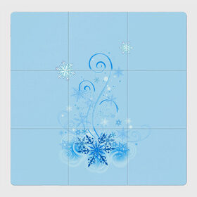 Магнитный плакат 3Х3 с принтом Зимние узоры в Санкт-Петербурге, Полимерный материал с магнитным слоем | 9 деталей размером 9*9 см | Тематика изображения на принте: зима | зимний узор | снег. | снежинки | узоры