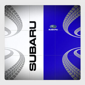 Магнитный плакат 3Х3 с принтом SUBARU/Субару в Санкт-Петербурге, Полимерный материал с магнитным слоем | 9 деталей размером 9*9 см | subarist | subaru | след шин | субарист | субару | шины