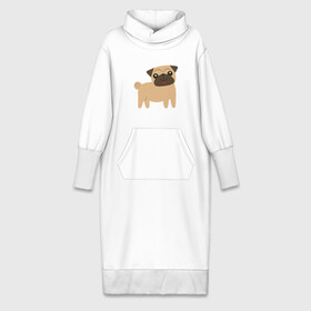Платье удлиненное хлопок с принтом Мопс в Санкт-Петербурге,  |  | dog | мопс | собака