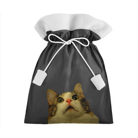 Подарочный 3D мешок с принтом Коте смотрит вверх в Санкт-Петербурге, 100% полиэстер | Размер: 29*39 см | cat | up | вверх | кот | подглядывание | удивление