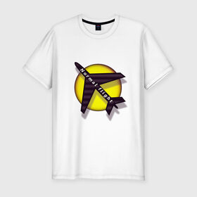 Мужская футболка хлопок Slim с принтом Полет нормальный в Санкт-Петербурге, 92% хлопок, 8% лайкра | приталенный силуэт, круглый вырез ворота, длина до линии бедра, короткий рукав | воздух | нормально | полет | самолет | солнце
